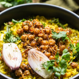 Coconut Rice with Spiced Chickpeas and Kale